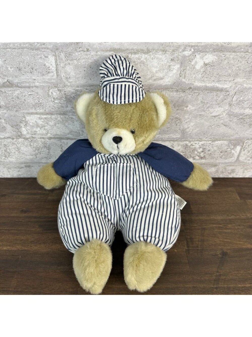 Vintage Prestige toys plush Teddy bear train conductor 1989 4458